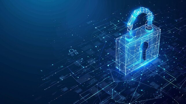Vector illustration showing advanced cybersecurity measures with data scanning elements.

