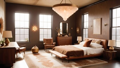 Original and modern design idea for bedroom in a loft