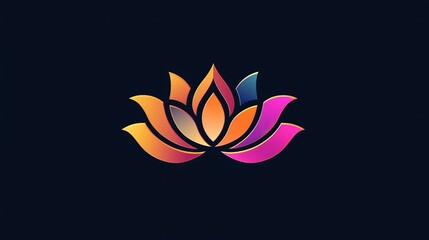 A vector logo template featuring an overlapping color icon of a lotus flower.

