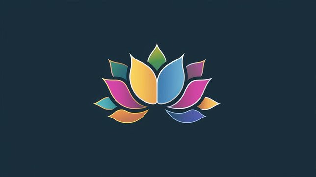 A vector logo template featuring an overlapping color icon of a lotus flower.

