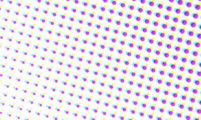 Vector Color Halftone Dots Pattern Retro Pop Art Comic Print Close Up Wallpaper Overlay Texture on Transparent Background