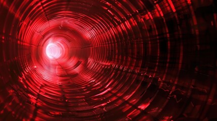 Obraz premium A print design with radial red light glowing through a tunnel in the darkness.