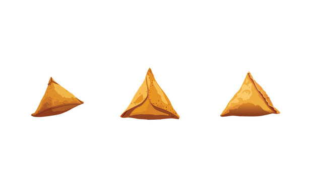Samosa vector illustration Indian street food. 