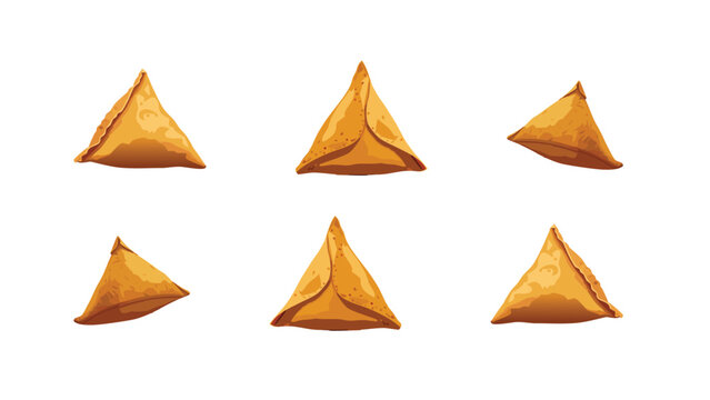 Samosa vector illustration Indian street food. 