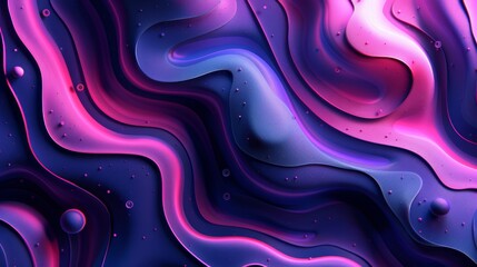  A purple-pink backdrop featuring an abstract wave design, with bubbles scattered at its base and top