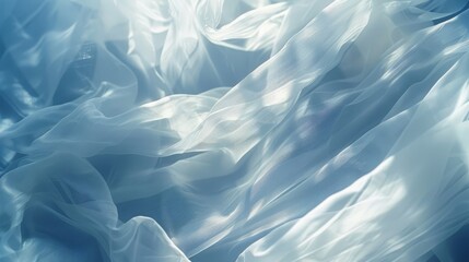 Obraz premium Three blurred images of white fabric against a blue background