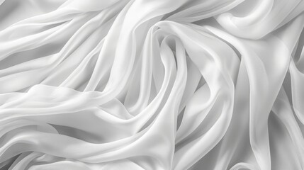 Obraz premium A tight shot of a vast expanse of unwrinkled white fabric, with most of it occupying the lower part of the image The central focus lies on the mid-section of