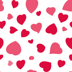 Beautiful heart seamless pattern on a white background