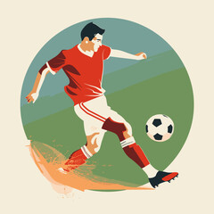 vector soccer player with a ball on a white background .Generative AI