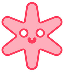 Smile star shape cartoon. Vector illustration.	
