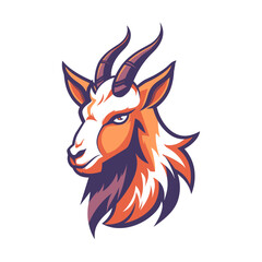 Goat esports logo icon vector design on white transparent background