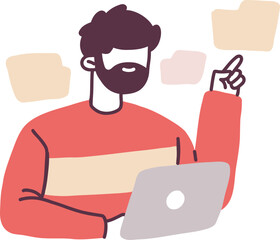 employee work in office activity vector illustration people in workspace doing task