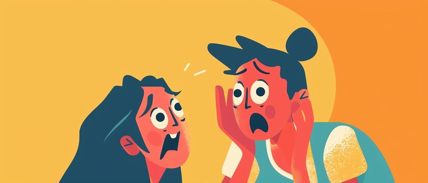 Pena ajena Illustrate a person cringing in embarrassment as they watch someone else make a fool of themselves