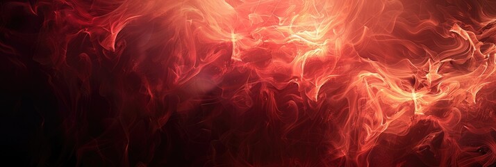 Dark Fire. Illustrated Flames with Copy Space on Dark Red Background