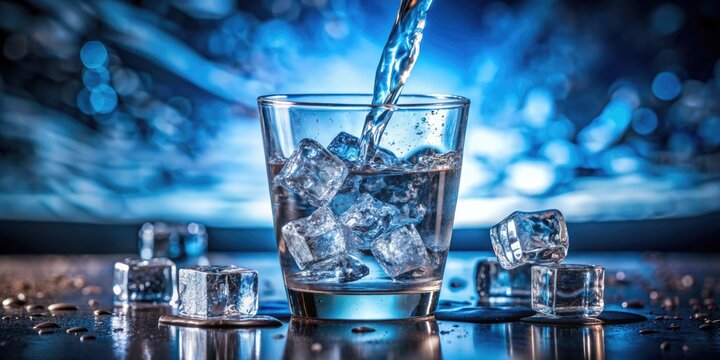 Elegant Bar Counter with Ice Bucket and Glasses