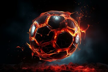 Soccer ball net. Stadium sport team. Generate Ai