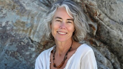 55 year old youthful female posing for a portrait