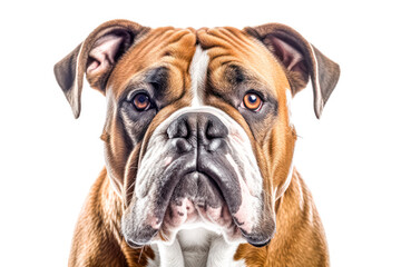 Obraz premium English bulldog in studio setting against white backdrop, showcasing their playful and charming personalities in professional photoshoot.