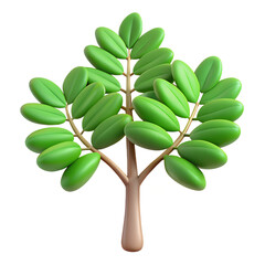 3D Vegetables and Health Food  Illustration on white background