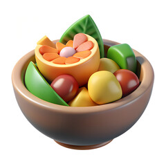 3D Vegetables and Health Food  Illustration on white background