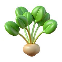 3D Vegetables and Health Food  Illustration on white background