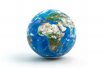 Fototapeta premium Blue planet with white background