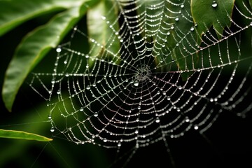 Paralyzing Spider poison web. Animal fear scary insect pattern. Generate Ai