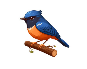 Bullfinch sitting on linden branch