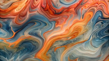 Fototapeta premium Abstract marbled acrylic paint ink painted waves painting texture colorful background banner - Bold colors, rainbow color swirls wave Generative AI