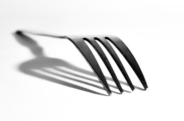 Black and White Fork with Shadow