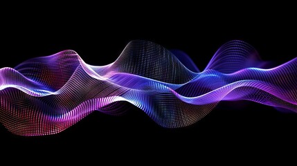 abstract 3d waves digital technology and ai concept illustration