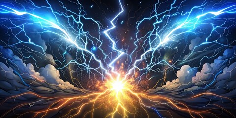 Abstract Electric Lightning Vector Illustration