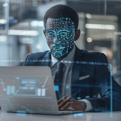 Modern Office Scene with Business Professional
