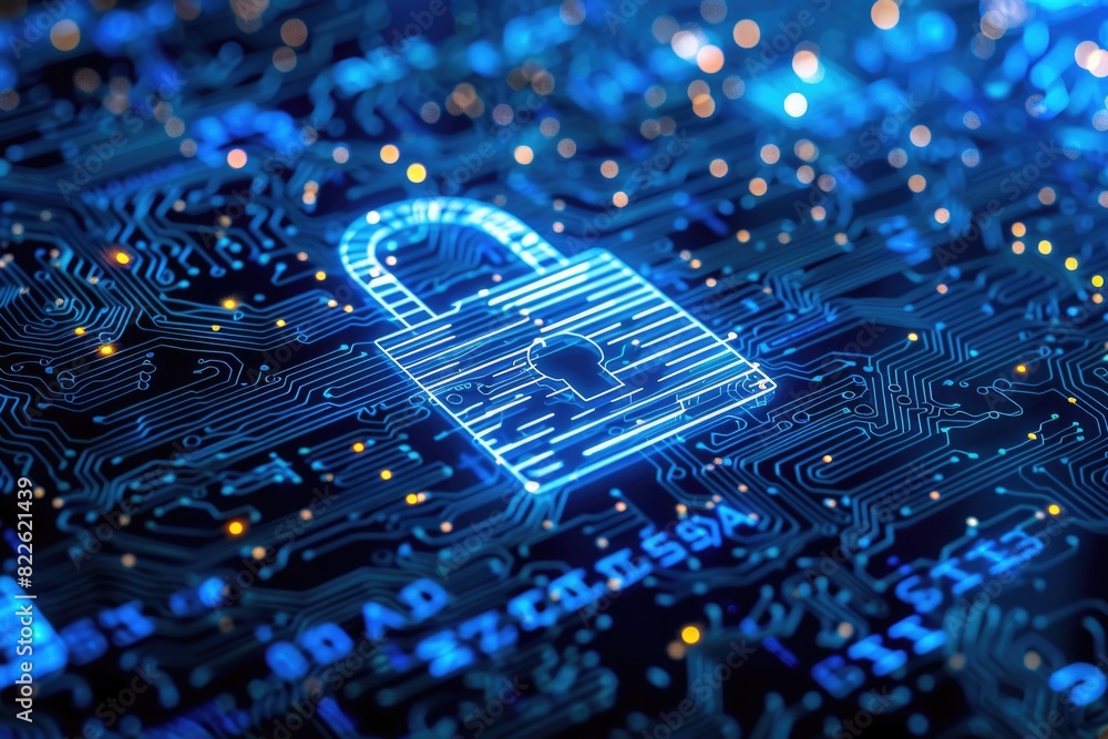 Poster secure technology. protect your business from cyber attacks with antivirus and firewall
