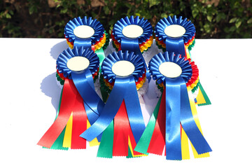 Wonderful equestrian prizes for the participants at an open air equestrian event