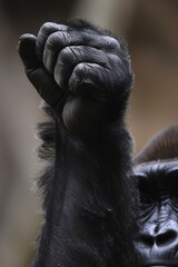 Gorilla Arm: Young Silverback Catching Attitude with Baby Brother