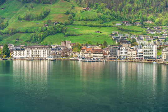 Ingenbohl Town and Lucerne Lake view in Switzerland