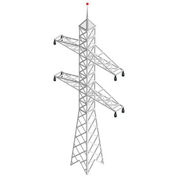 Isometric High-Voltage Power Tower