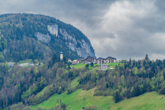 Ingenbohl Town and Lucerne Lake view in Switzerland