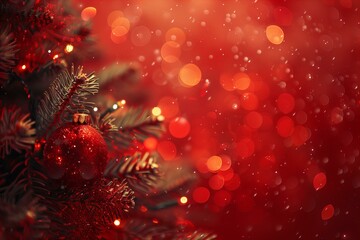 Red bauble hanging tree