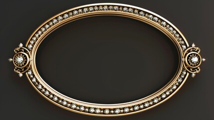 A gold and diamond framed oval