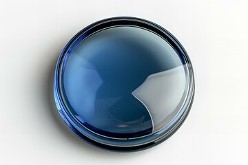 Blue glass object on white background