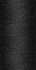macro texture of a skein of black sewing thread