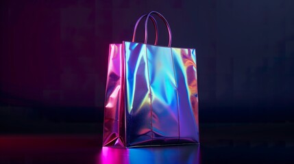 Minimalist holographic iridescent Tote Bag