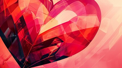 Abstract geometric heart background