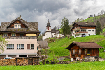 Unterschachen Village view in Switzerland