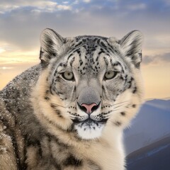 photograph of a snow leopard