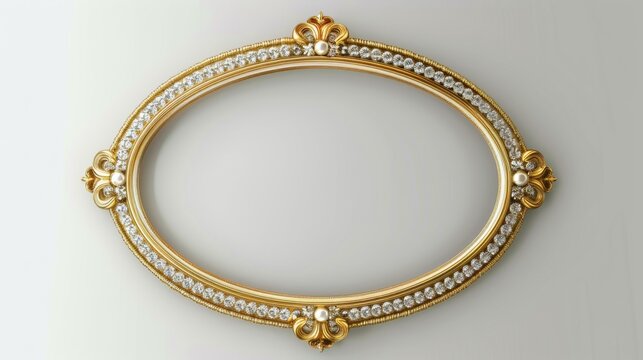 A gold and diamond framed oval