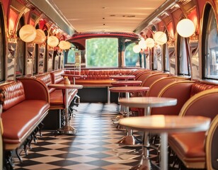 themed restaurant recreates 1950s diner with vintage jukeboxes and decor