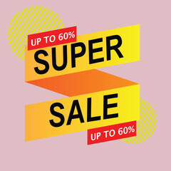 super sale banner template design, Big sales special offer. 